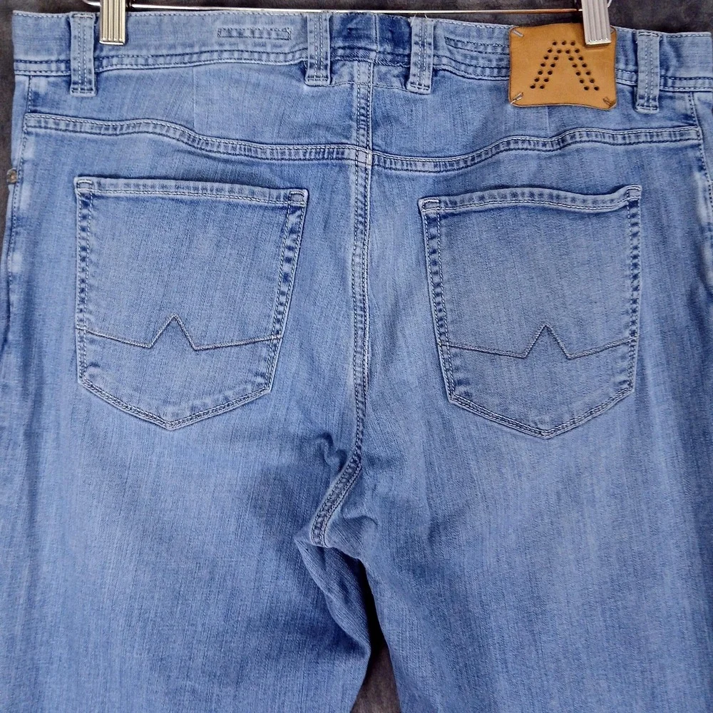 Alberto Jeans Mens 38x36 Blue Pipe-B DS Light Denim Regular Slim‎ Fit Stretch